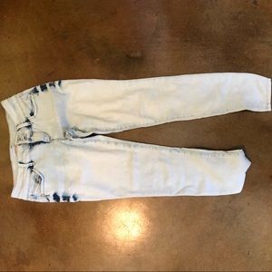 High waisted acid wash jeans